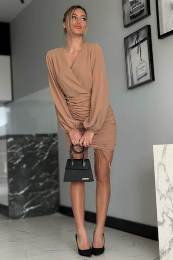 Sukienka z regulowaną długością Marcy beżowa