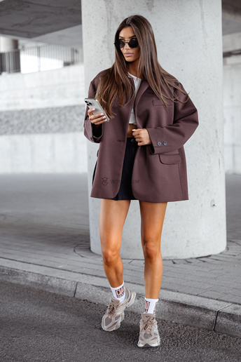 Marynarka oversize Megan czekoladowa