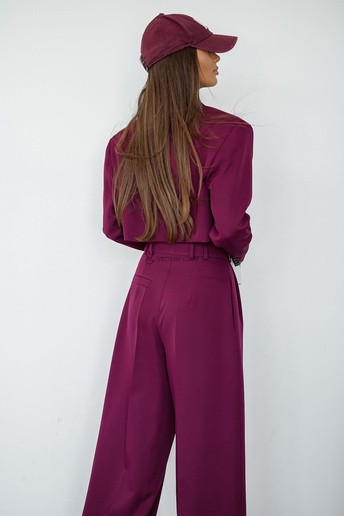 Krótka marynarka oversize Darling bordowa