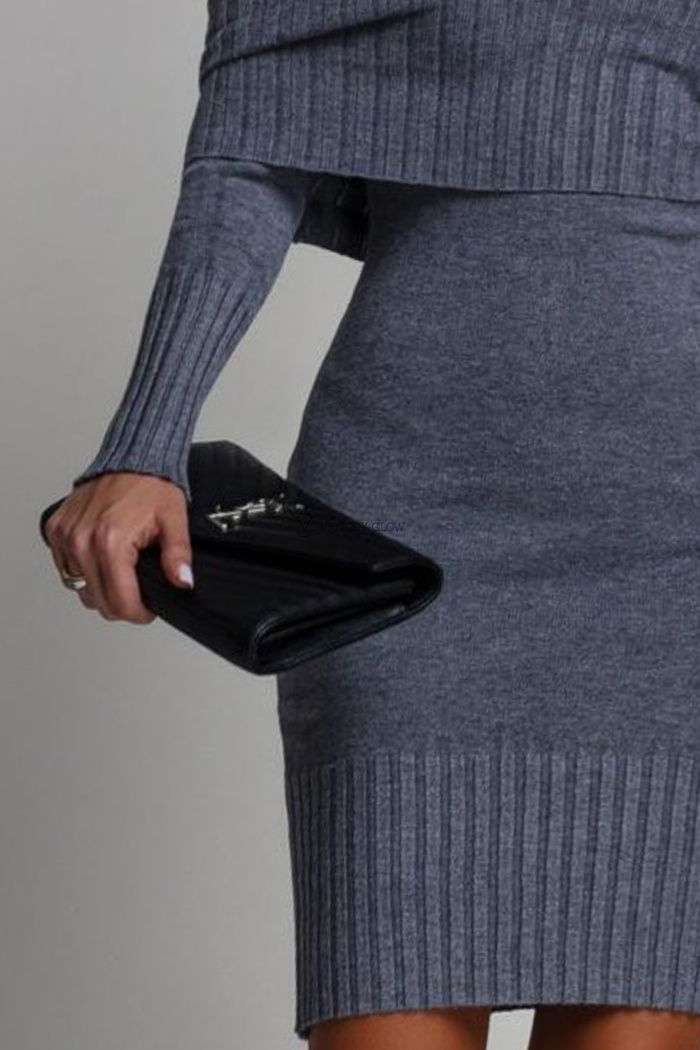 Dzianinowa sukienka hiszpanka Isabella szara