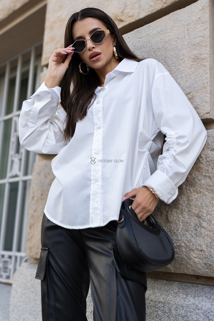 Koszula z dłuższym przodem Luisse La Diva Mia  biała