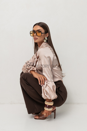 Koszula satynowa Vivienne beżowa