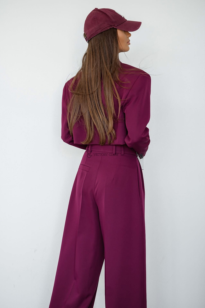 Krótka marynarka oversize Darling bordowa