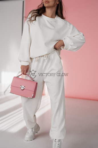 Komplet dresowy z wiskozy Lazzy biały