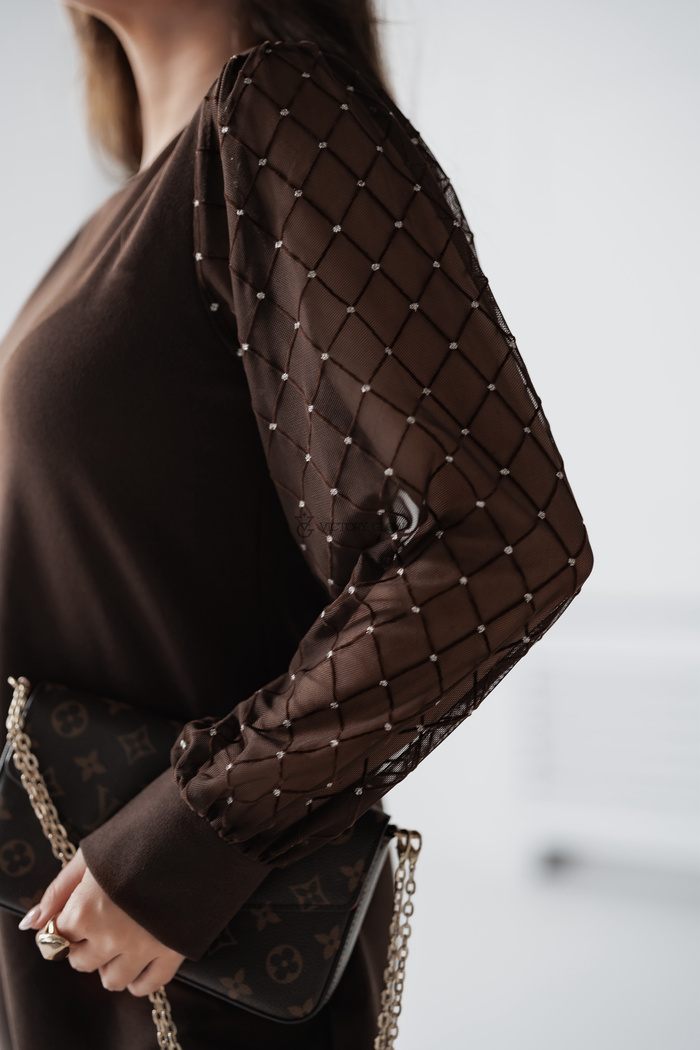 Elegancka sukienka Sabina czekoladowa