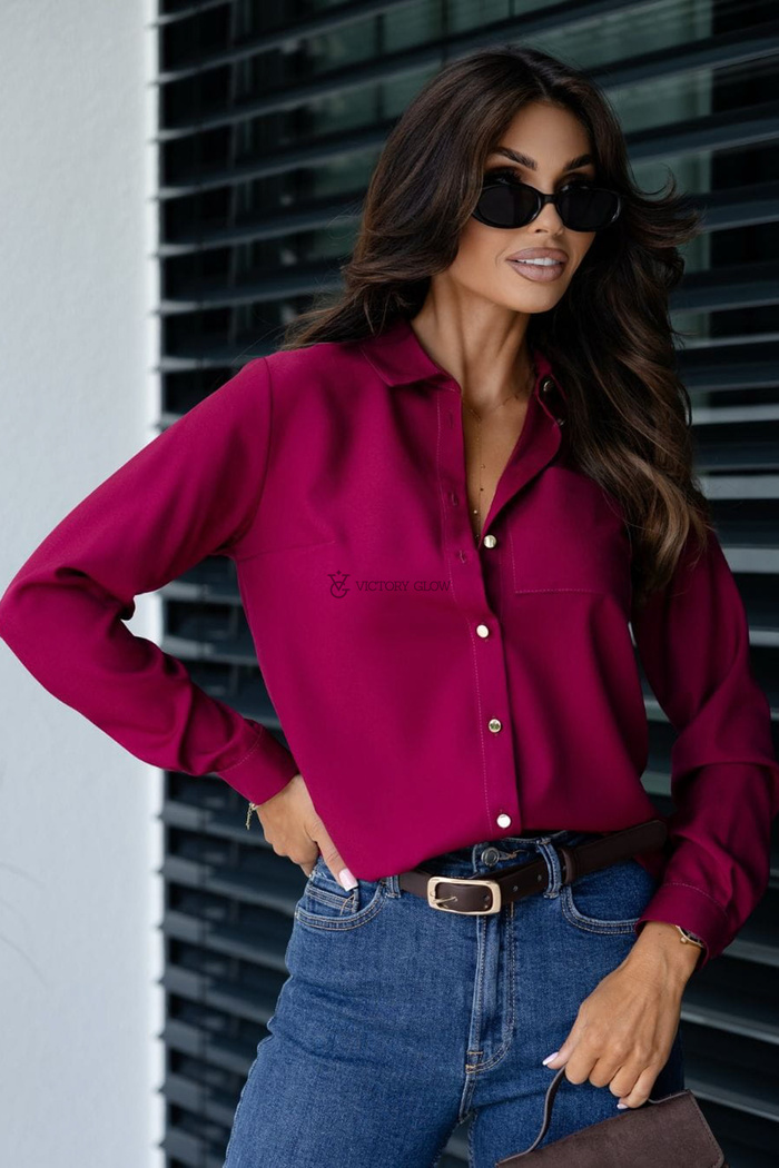 Elegancka koszula z długim rękawem Jenny bordo