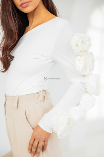 Eleganckie spodnie wide leg Gainne beżowe