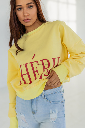 Bawełniana bluza oversize Cherie żółta