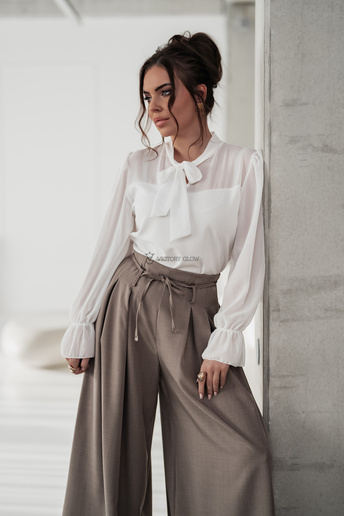 Elegancka bluzka szyfonowa Celeste biała