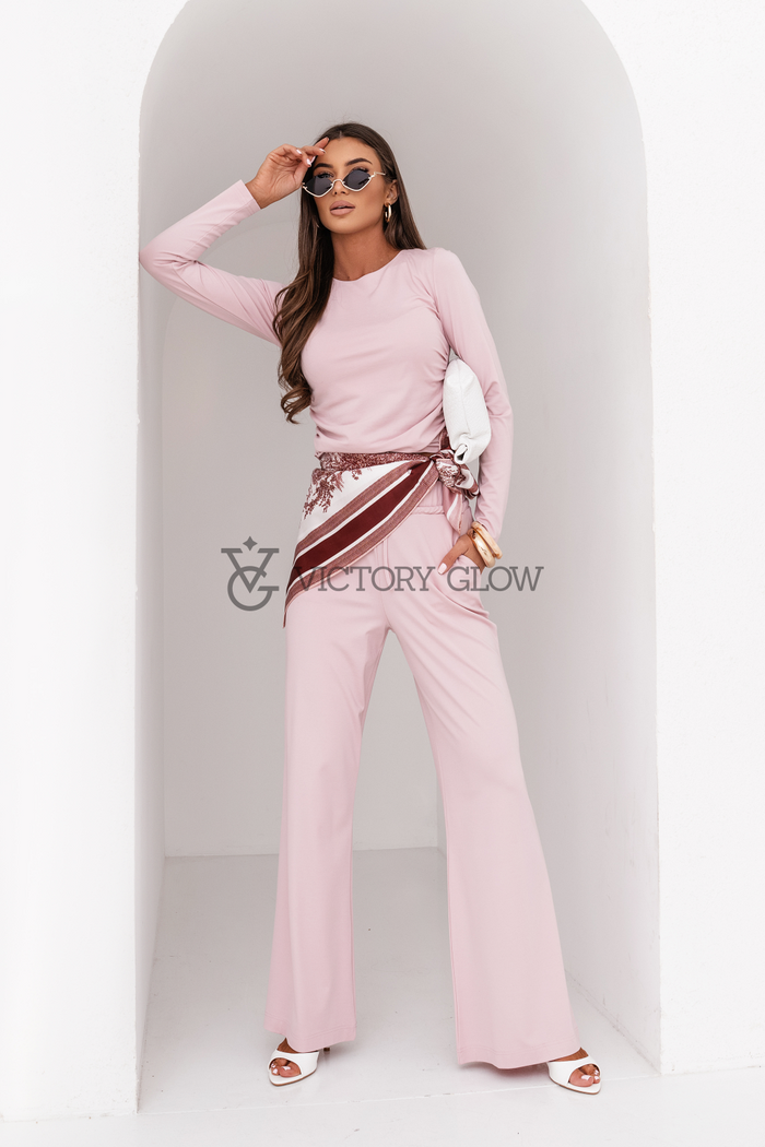 Komplet SHIRA bluzka z długim rękawem La Balancia jasny róż