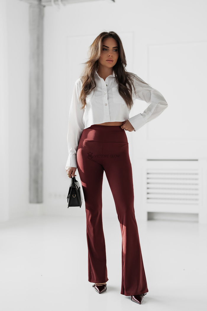 Elastyczne legginsy dzwony Lilka bordowe