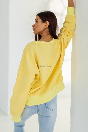 Bawełniana bluza oversize Cherie żółta