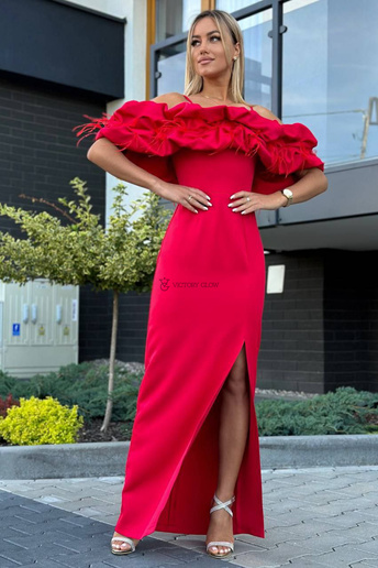 Suknia Bella maxi hiszpanka czerwona