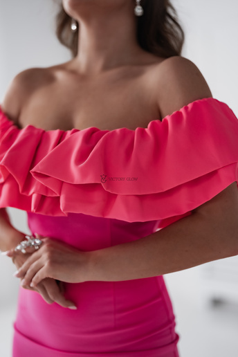 Różowa sukienka hiszpanka z falbanami Sofia