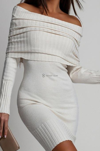 Dzianinowa sukienka hiszpanka Isabella jasny beż