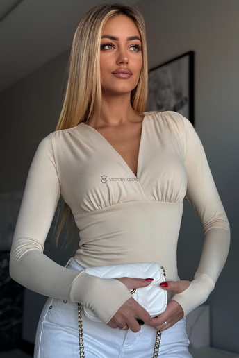 Dopasowana bluzka Lilibet beżowa