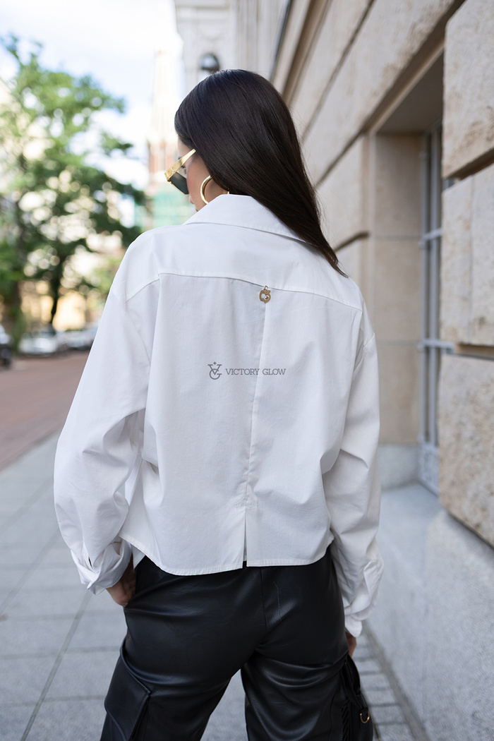 Koszula z dłuższym przodem Luisse La Diva Mia  biała