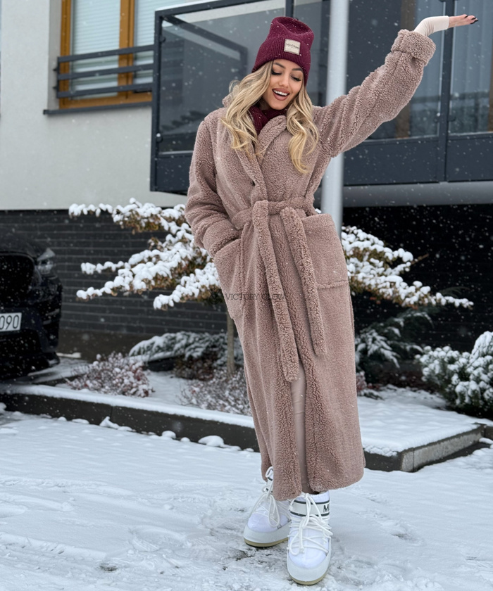 Długie futerko baranek Bear beżowe