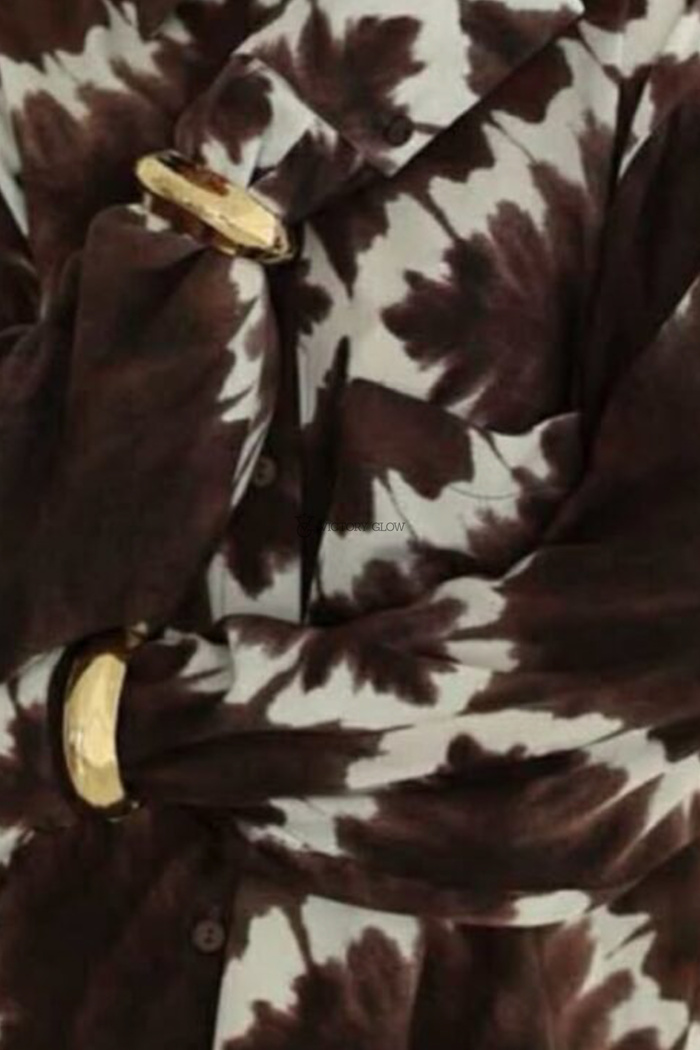 Koszula oversize wzór Pola czekoladowa