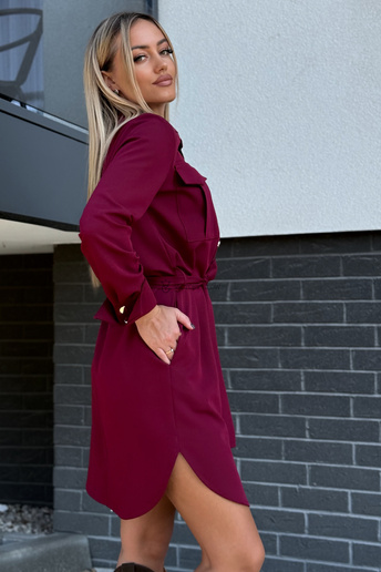 Sukienka koszulowa Paola bordowa