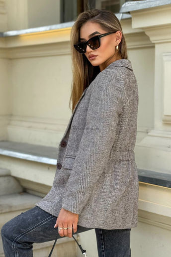Marynarka w jodełkę Rich Mood  szara