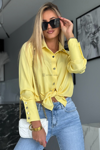 Elegancka koszula z wysokim mankietem Corrie żółta