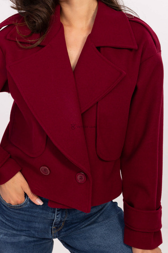 Krótki płaszcz z kołnierzem  Roma Rosso