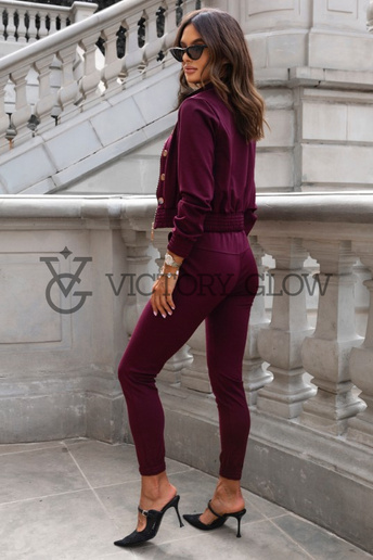 Komplet  bluza i spodnie Excellence bordowy