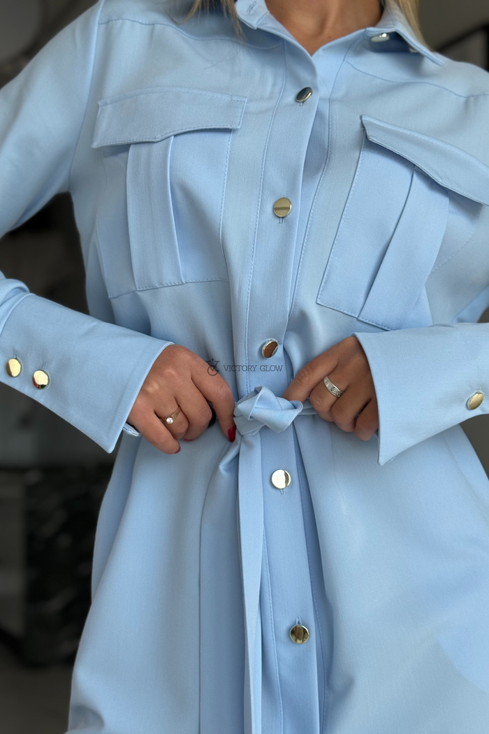 Sukienka koszulowa Paola niebieska