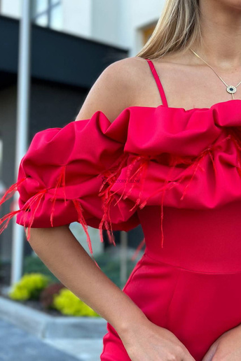 Suknia Bella maxi hiszpanka czerwona