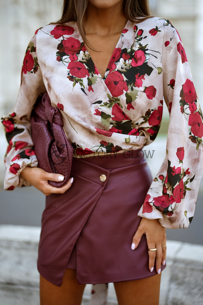 Bluzka  z założeniem kopertowym Tulla vintage rose