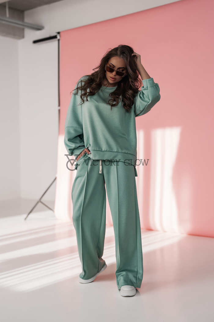 Komplet dresowy z wiskozy Ozzy miętowy