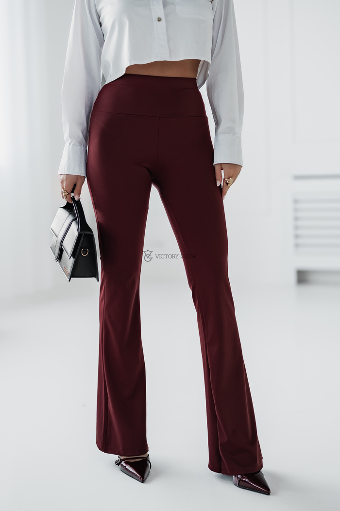 Elastyczne legginsy dzwony Lilka bordowe