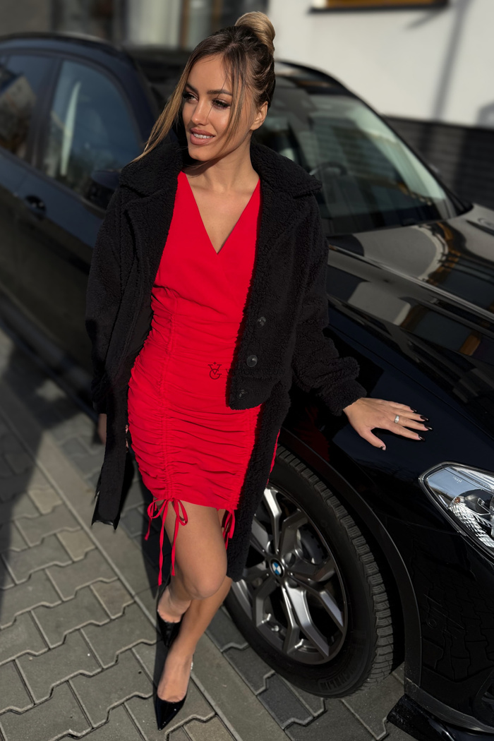 Elegancka sukienka z regulowaną długością Marcy  czerwona