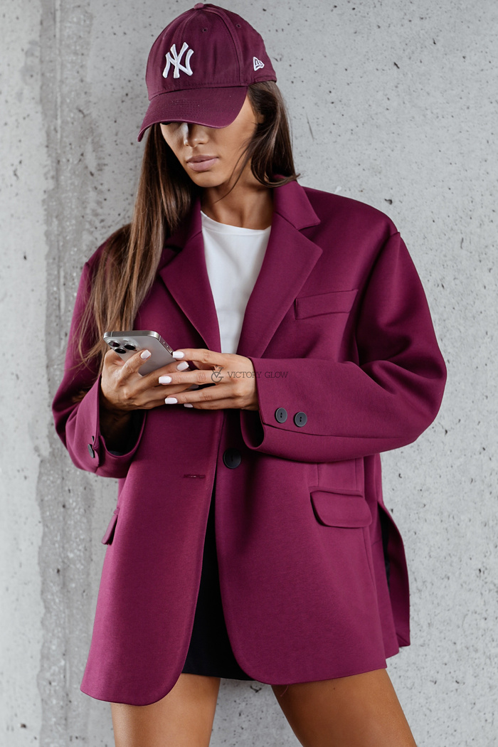 Marynarka oversize Megan bordowa