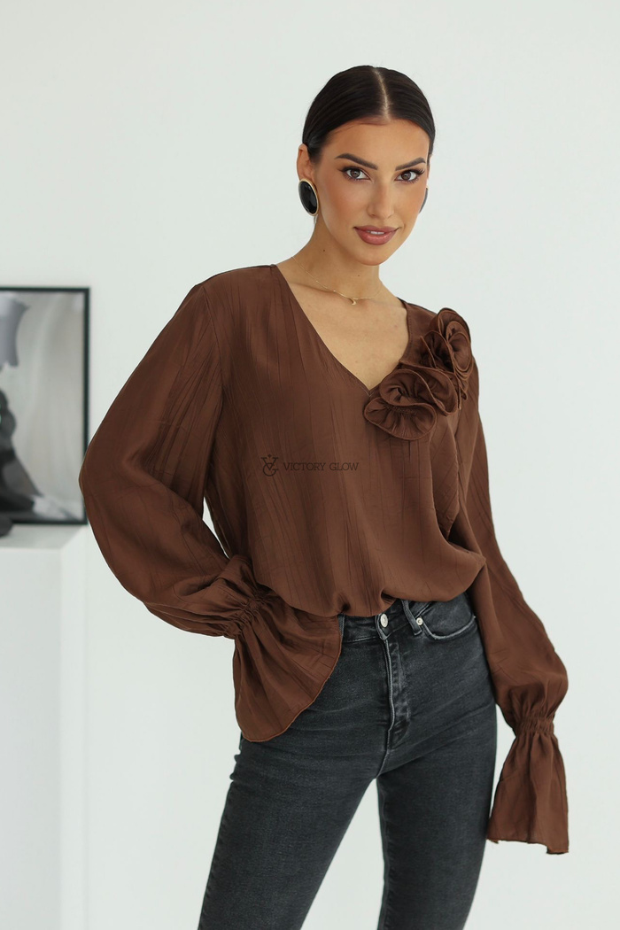 Luźna bluzka Bella brązowa