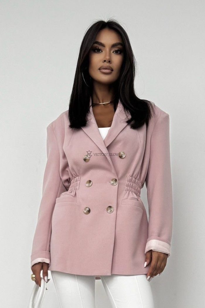 Marynarka z gumką w talii Joy  różowa