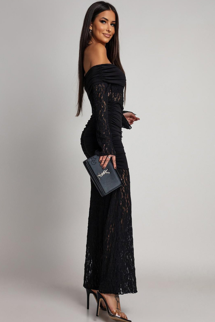 Koronkowa sukienka maxi Carmen czarna