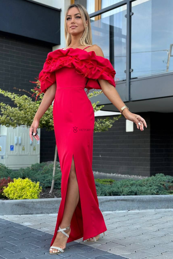 Suknia Bella maxi hiszpanka czerwona