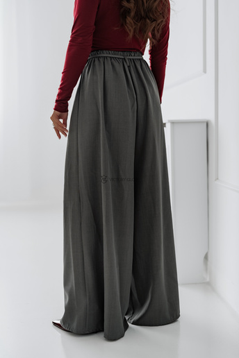Szerokie spodnie z różą Mila szare