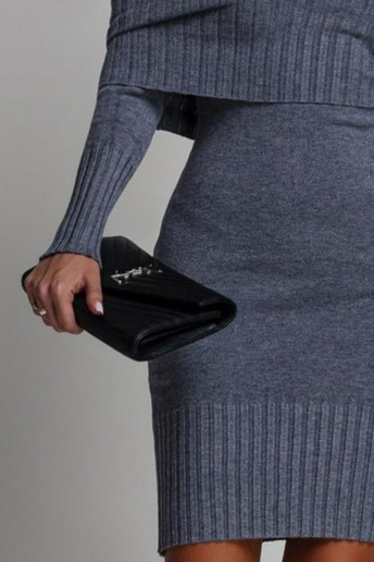 Dzianinowa sukienka hiszpanka Isabella szara