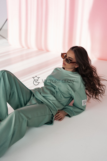 Komplet dresowy z wiskozy Ozzy miętowy