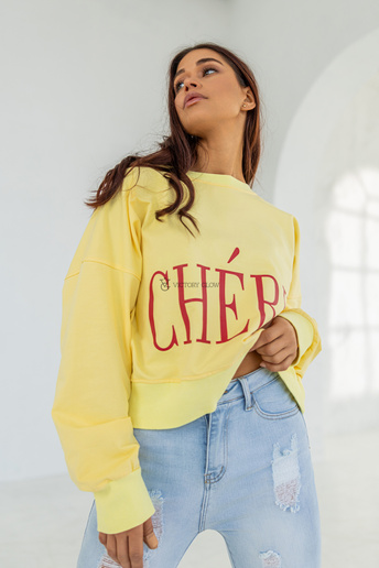 Bawełniana bluza oversize Cherie żółta