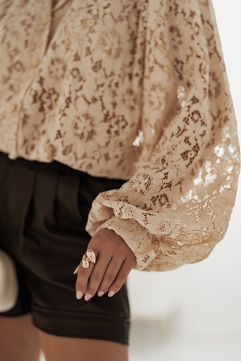 Koronkowa koszula oversize Diana beżowa