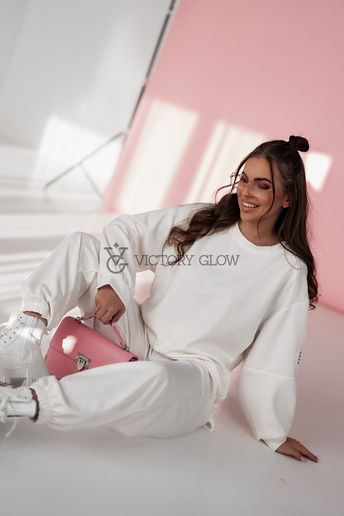 Komplet dresowy z wiskozy Lazzy biały