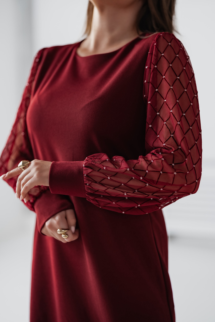 Elegancka sukienka Sabina bordowa
