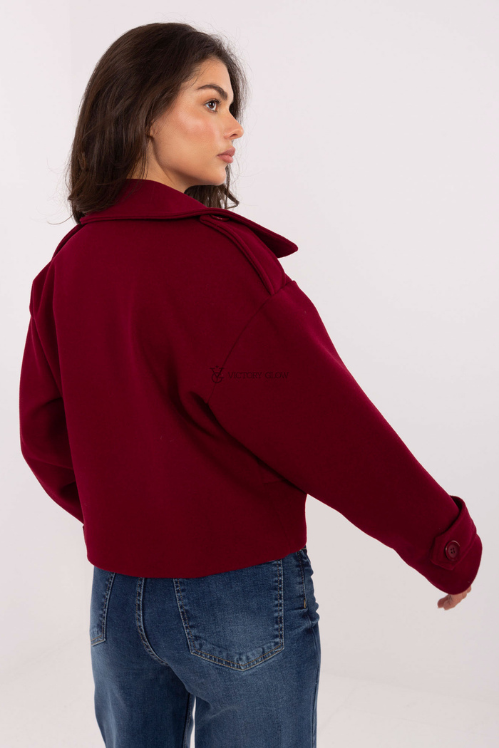 Krótki płaszcz z kołnierzem  Roma Rosso