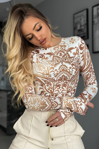 Dopasowana bluzka z nadrukiem Tootsie biała