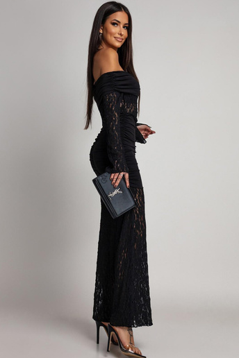 Koronkowa sukienka maxi Carmen czarna