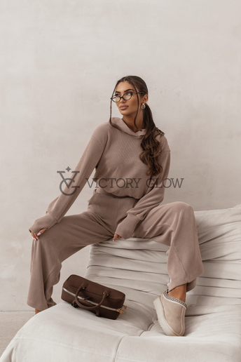 Komplet  bluza z kapturem i spodnie Hope beżowy